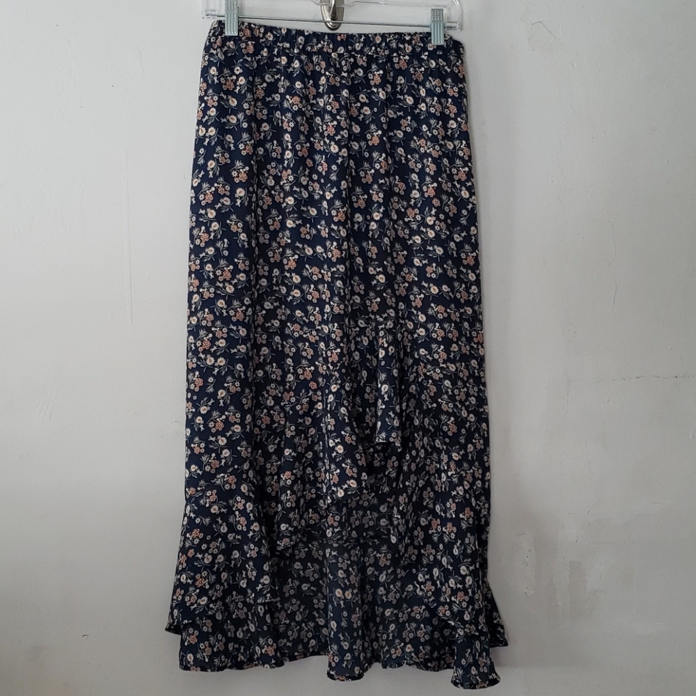 Blue Floral Skirt